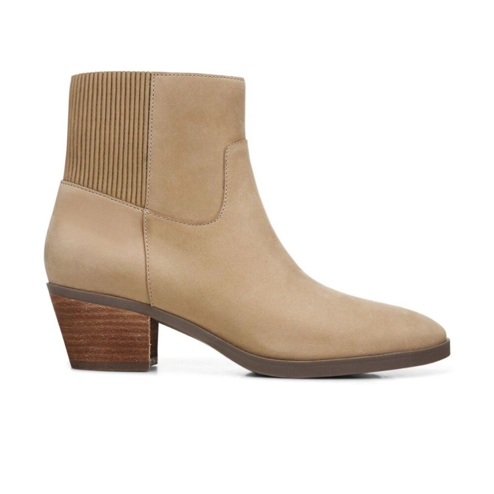 Vionic Shantelle Waterproof Ankle Boots Wheat Nubuck Leather Tan Size 8